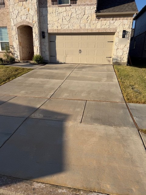 Concrete driveway after softwashing