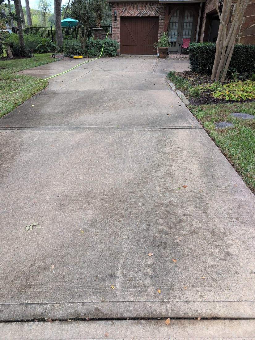 Driveway before softwashing