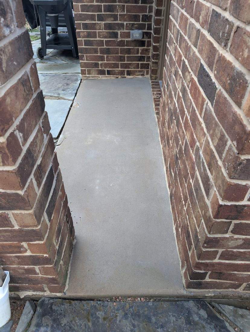 Brick walkway after softwashing